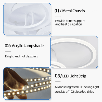 Modern LED Chandelier Ring Ceiling Light For Living Room And Bedroom 4