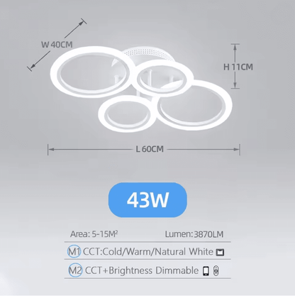 Modern LED Chandelier Ring Ceiling Light For Living Room And Bedroom 5