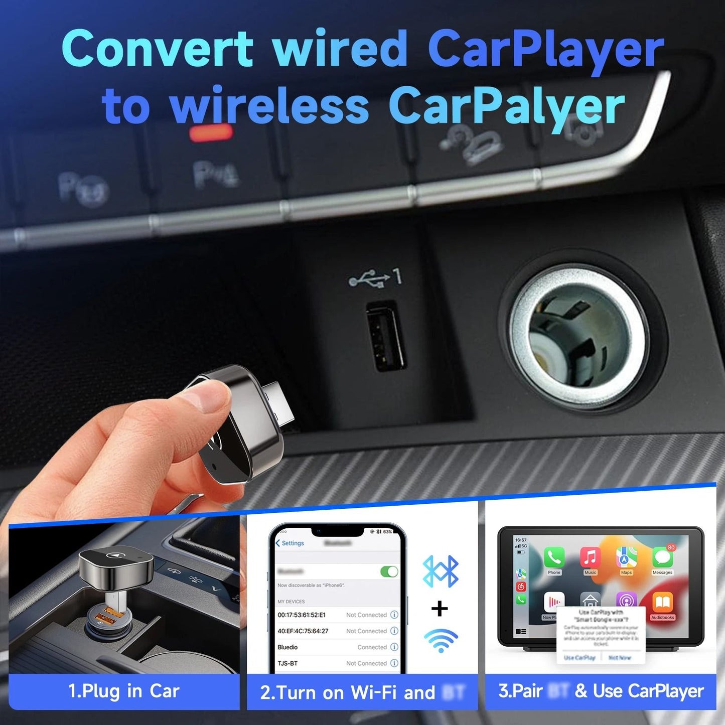 Wireless CarPlay and Android Auto Adapter