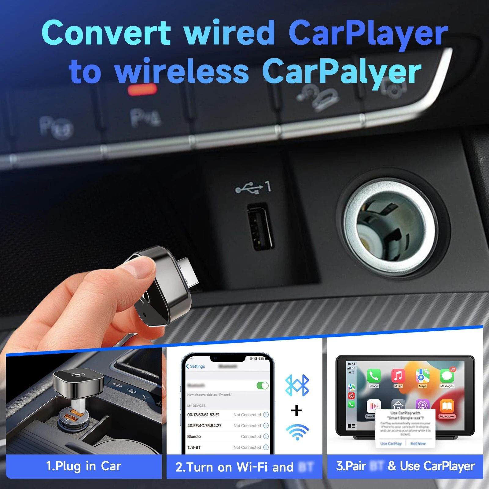 Wireless CarPlay and Android Auto Adapter