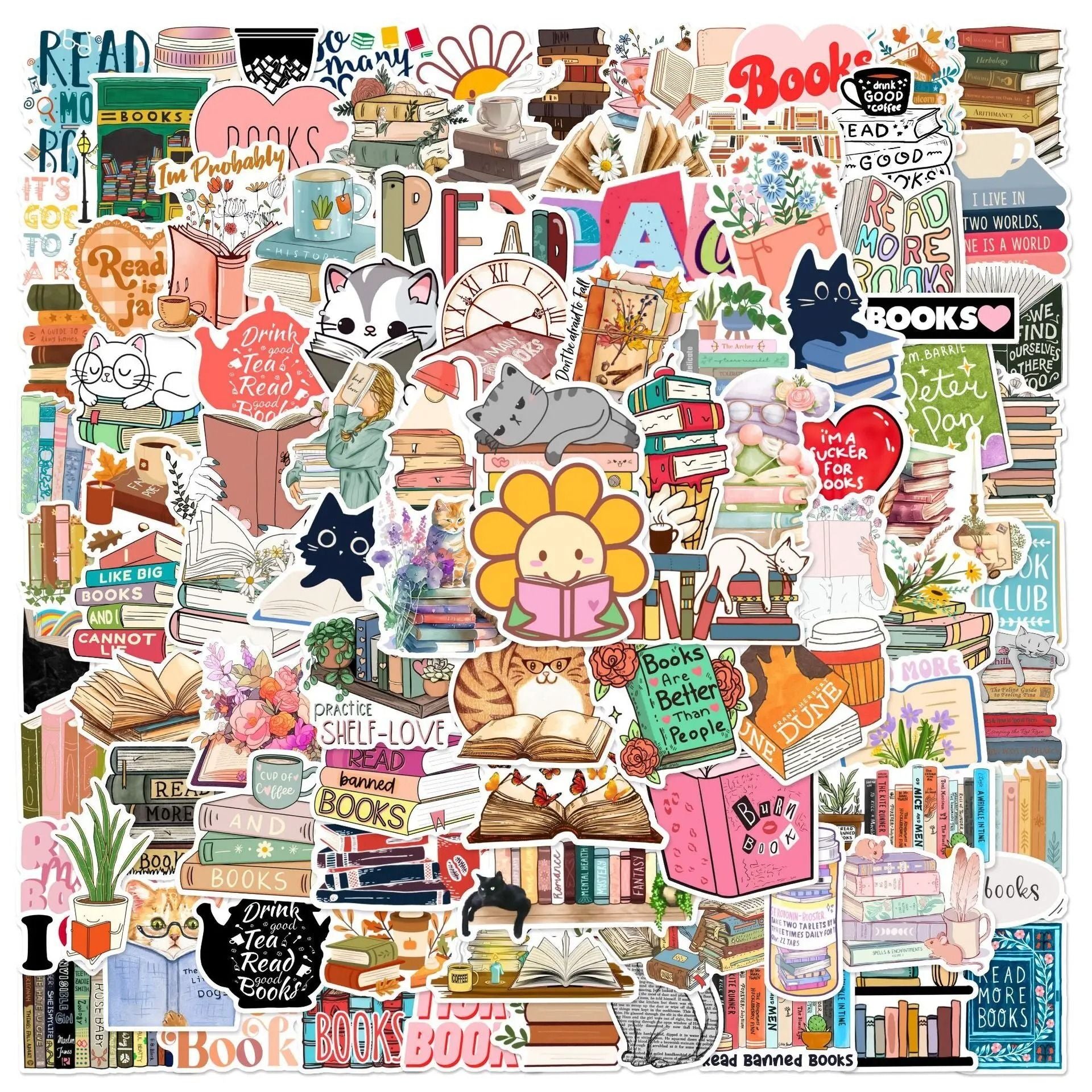 Bookish Reading Sticker Decals Mix Pack 5