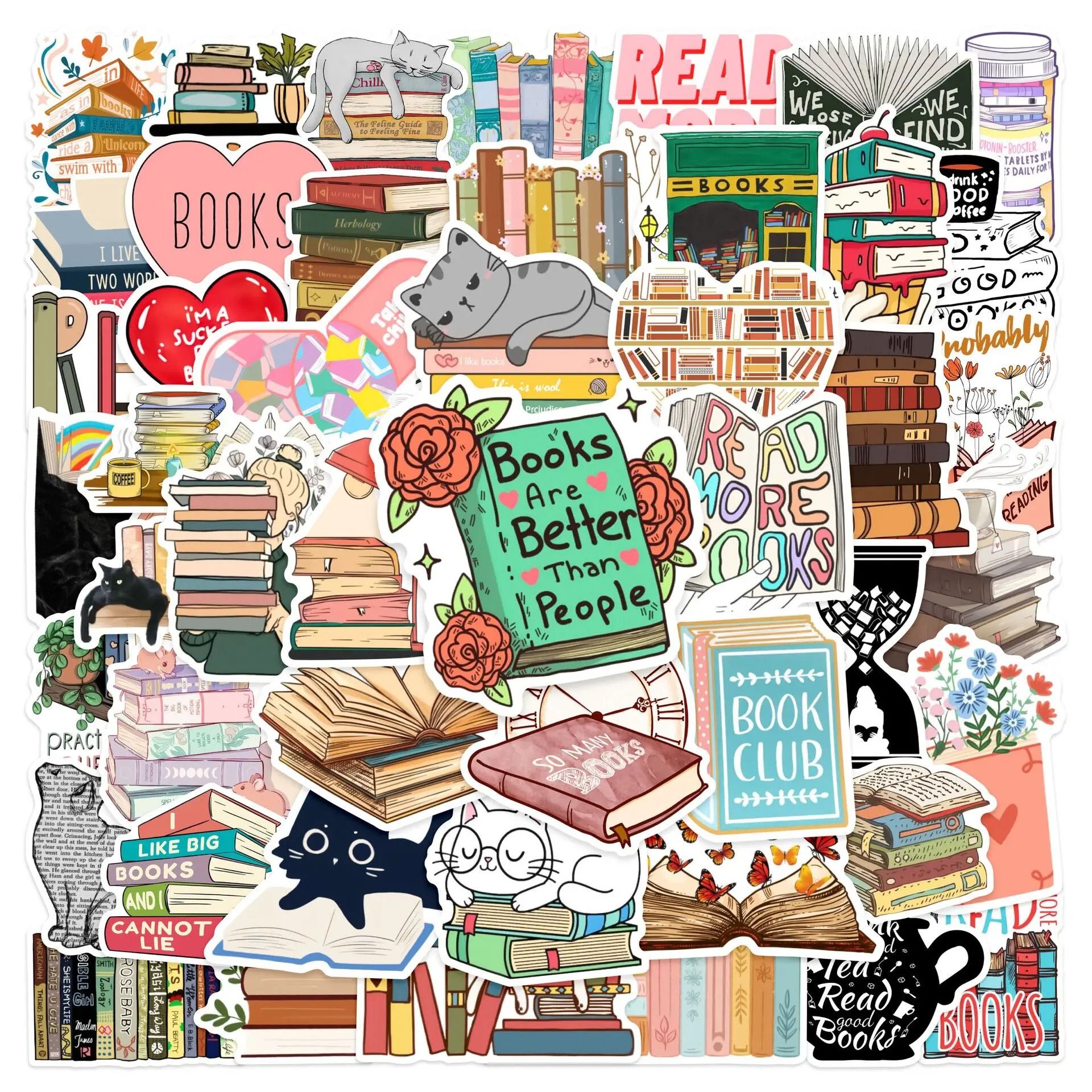 Bookish Reading Sticker Decals Mix Pack 7