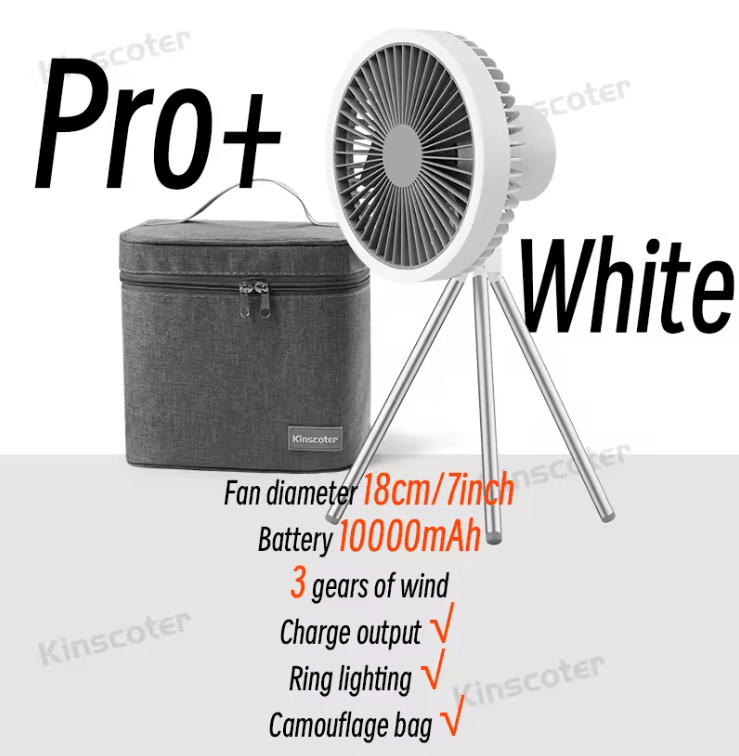 Rechargeable Camping Fan With LED Light And Power Bank Portable Desk And Ceiling Fan 9