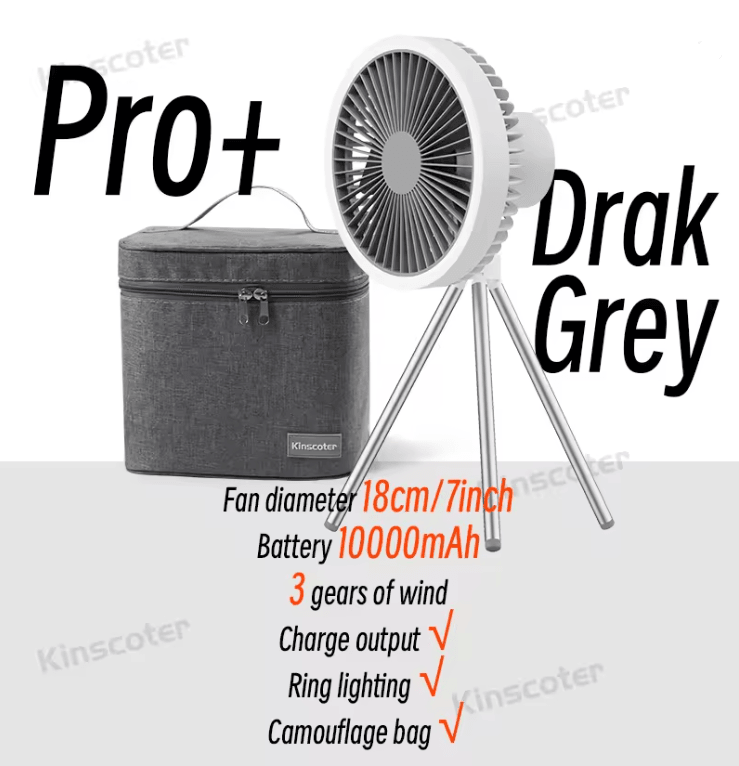 Rechargeable Camping Fan With LED Light And Power Bank Portable Desk And Ceiling Fan 10