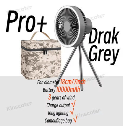 Rechargeable Camping Fan With LED Light And Power Bank Portable Desk And Ceiling Fan 7