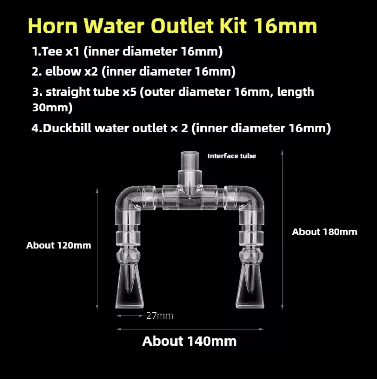 Aquarium Tank Pump Duckbill Water Outlet With Double Head Connector For Fish Tanks And Irrigation 3