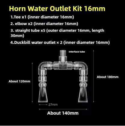 Aquarium Tank Pump Duckbill Water Outlet With Double Head Connector For Fish Tanks And Irrigation 3