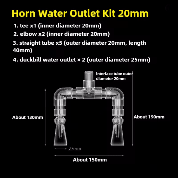 Aquarium Tank Pump Duckbill Water Outlet With Double Head Connector For Fish Tanks And Irrigation 4