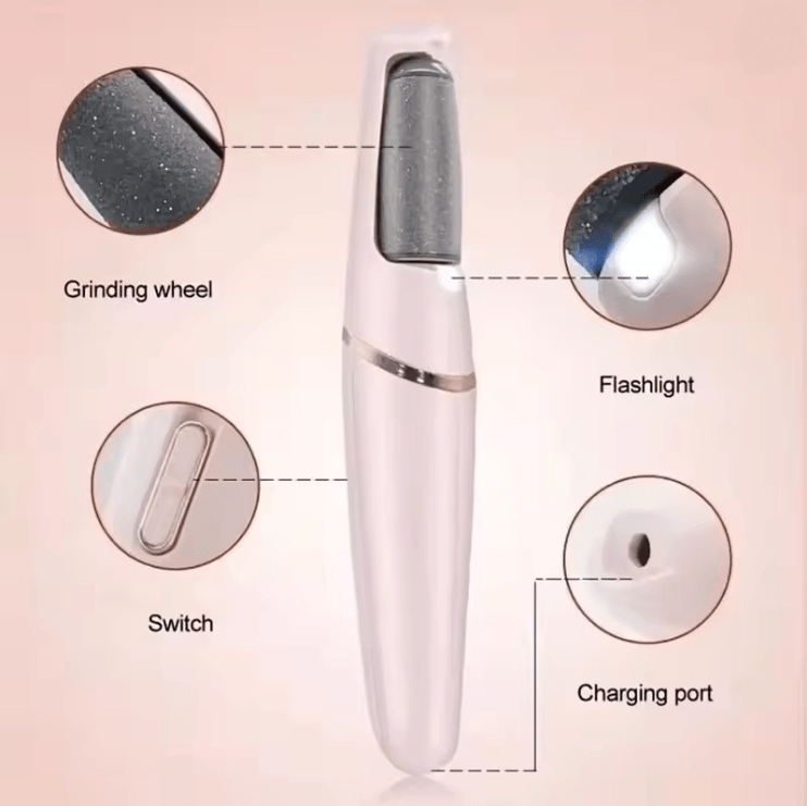 Rechargeable Electric Foot Grinder With Removable Roller Heads For Smooth Feet 2