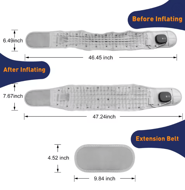 Heating Waist Massager Belt With Vibration And Inflatable Back Support 3