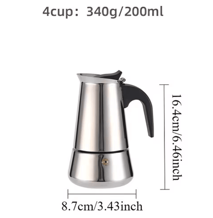 Stainless Steel Moka Pot Italian Coffee Maker Stovetop Espresso Pot 9 Cup 4