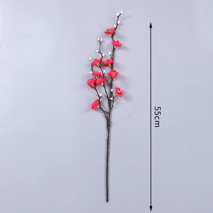 Elegant Artificial Plum Blossom Branch  2165inch Faux White Wintersweet Stem For Home  Office Decor 7
