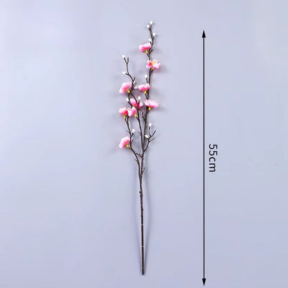 Elegant Artificial Plum Blossom Branch  2165inch Faux White Wintersweet Stem For Home  Office Decor 8