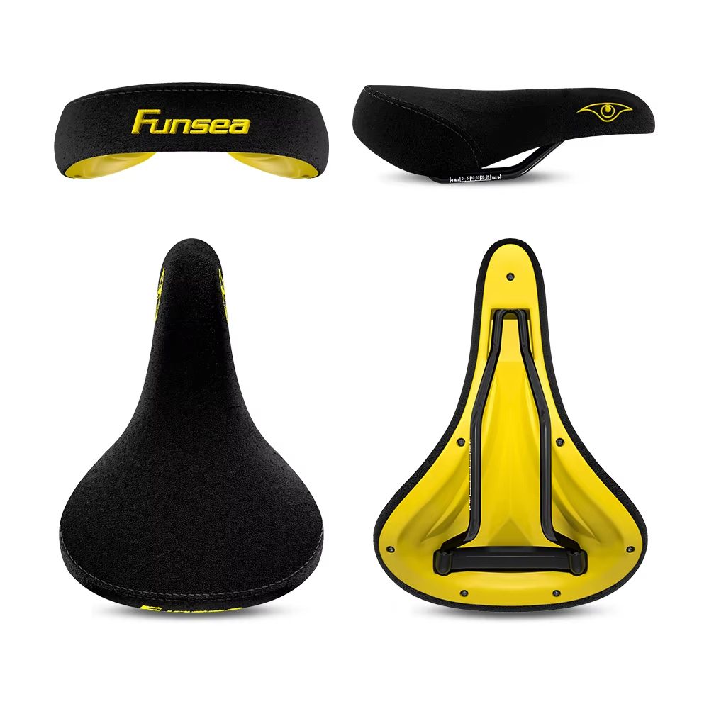 Funsea BMX Cruiser Bike Seat  Durable Wheelie Stunt Saddle With Flannelette Cover  Embroidered Logo 6