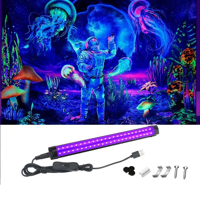 USB Black Light Bar – 10W 395nm UV LED Lamp for Halloween, Parties, Clubs & Decoration