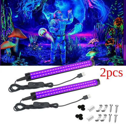 USB Black Light Bar  10W 395nm UV LED Lamp For Halloween Parties Clubs  Decoration 1