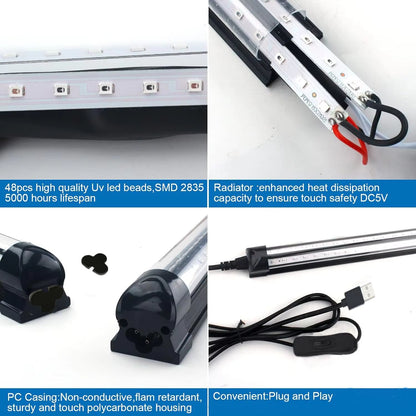 USB Black Light Bar  10W 395nm UV LED Lamp For Halloween Parties Clubs  Decoration 5
