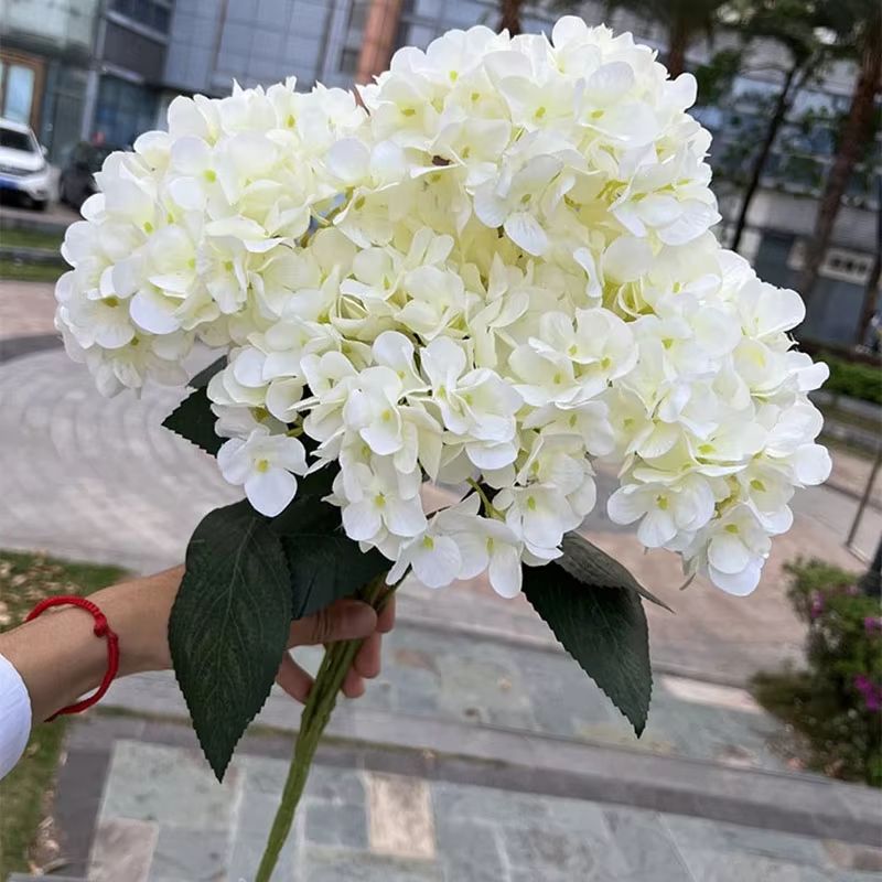 Elegant 5-Head Silk Hydrangea Bouquet – Realistic Artificial Flowers for Home, Wedding & Party Decor