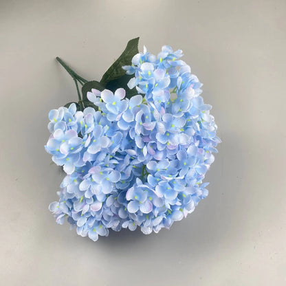 Elegant 5Head Silk Hydrangea Bouquet  Realistic Artificial Flowers For Home Wedding  Party Decor 6