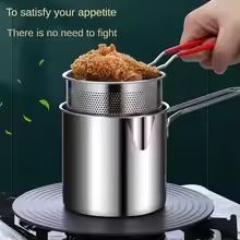 4Piece Stainless Steel Tempura Fryer Pot Set  Small Deep Frying Pan With Basket  Lid For Kitchen Co 2