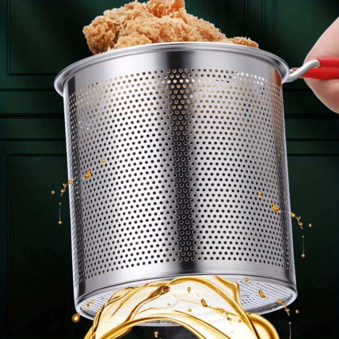 4Piece Stainless Steel Tempura Fryer Pot Set  Small Deep Frying Pan With Basket  Lid For Kitchen Co 4