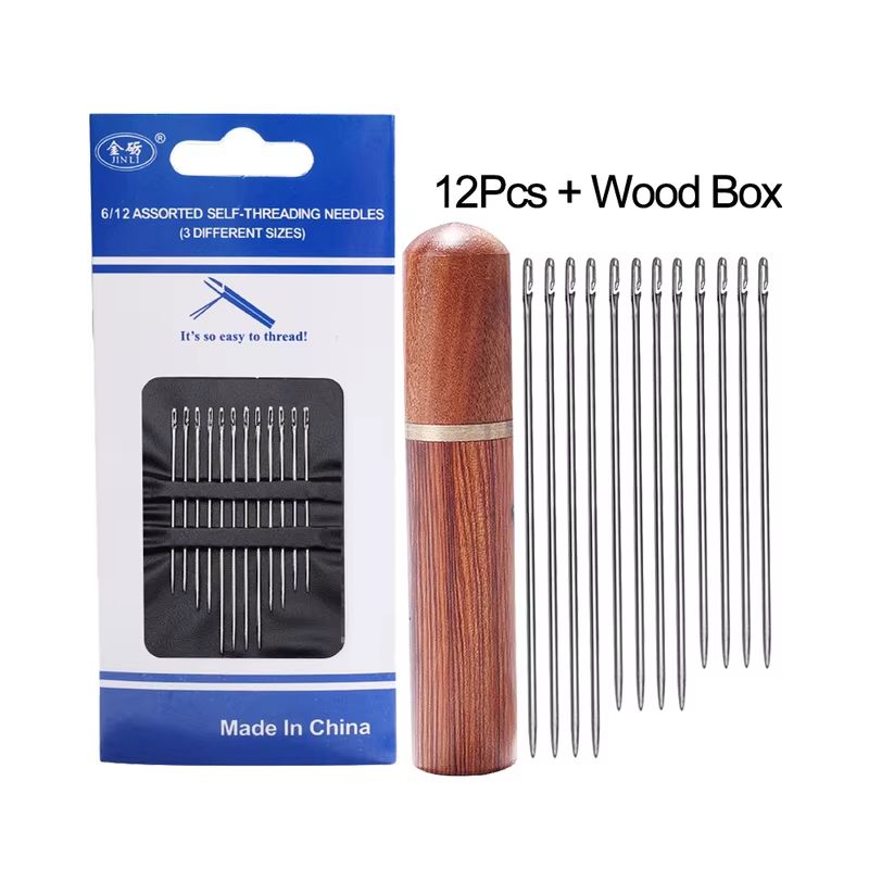 12Piece Easy Thread Blind Sewing Needles  Stainless Steel SelfThreading Needles For Elderly  DIY Se 3