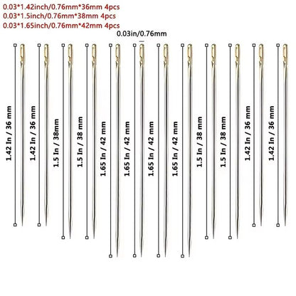 12Piece Easy Thread Blind Sewing Needles  Stainless Steel SelfThreading Needles For Elderly  DIY Se 4