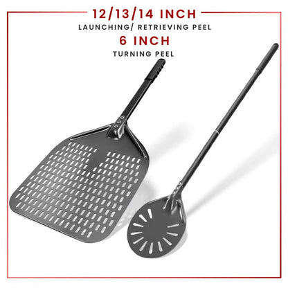 Aluminum Pizza Peel Paddle – 6, 12, 13 & 14 Inch Hard Anodized Bread & Pizza Oven Spatula for Baking