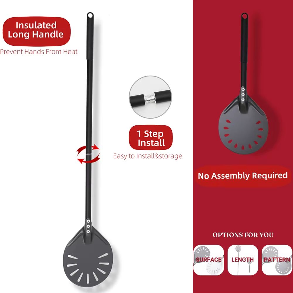 Aluminum Pizza Peel Paddle  6 12 13  14 Inch Hard Anodized Bread  Pizza Oven Spatula For Baking 2