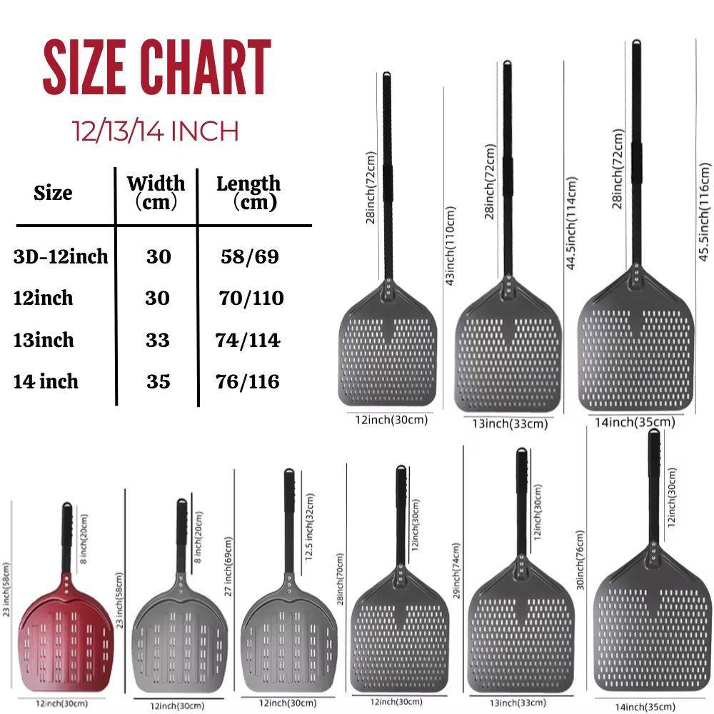Aluminum Pizza Peel Paddle  6 12 13  14 Inch Hard Anodized Bread  Pizza Oven Spatula For Baking 4