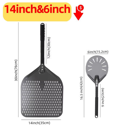 Aluminum Pizza Peel Paddle  6 12 13  14 Inch Hard Anodized Bread  Pizza Oven Spatula For Baking 25