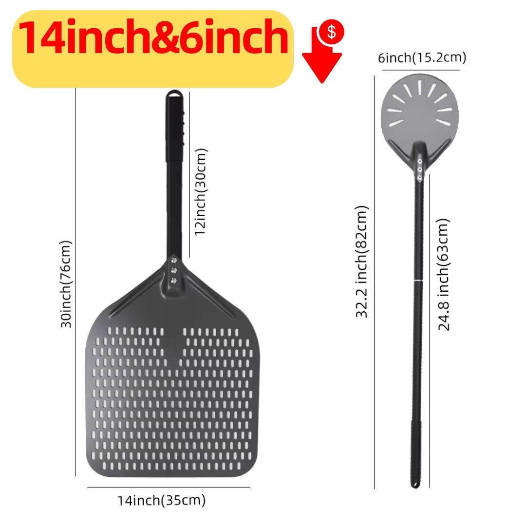 Aluminum Pizza Peel Paddle  6 12 13  14 Inch Hard Anodized Bread  Pizza Oven Spatula For Baking 27