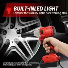 1000Nm Cordless Impact Wrench Drill  Brushless High Torque 20V Electric Power Tool With Battery  Fa 5