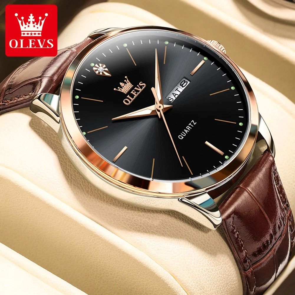 Dual Calendar Quartz Dress Watch For Men With Luminous Display 7