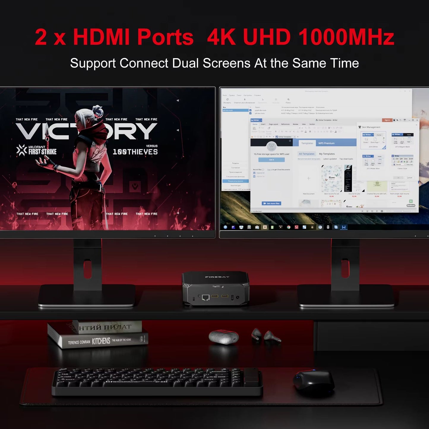 FIREBAT AK2 PLUS Mini PC  Intel N150 16GB RAM 512GB SSD Dual Band WiFi 5  BT42 Compact Desktop Gami