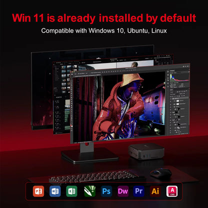 FIREBAT AK2 PLUS Mini PC  Intel N150 16GB RAM 512GB SSD Dual Band WiFi 5  BT42 Compact Desktop Gami