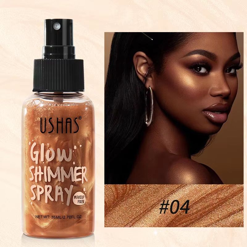 USHAS 4Color Liquid Highlighter Makeup  LongLasting Brightening Body  Facial Illuminator With Moist 9