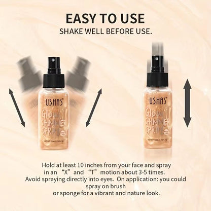 USHAS 4Color Liquid Highlighter Makeup  LongLasting Brightening Body  Facial Illuminator With Moist 4