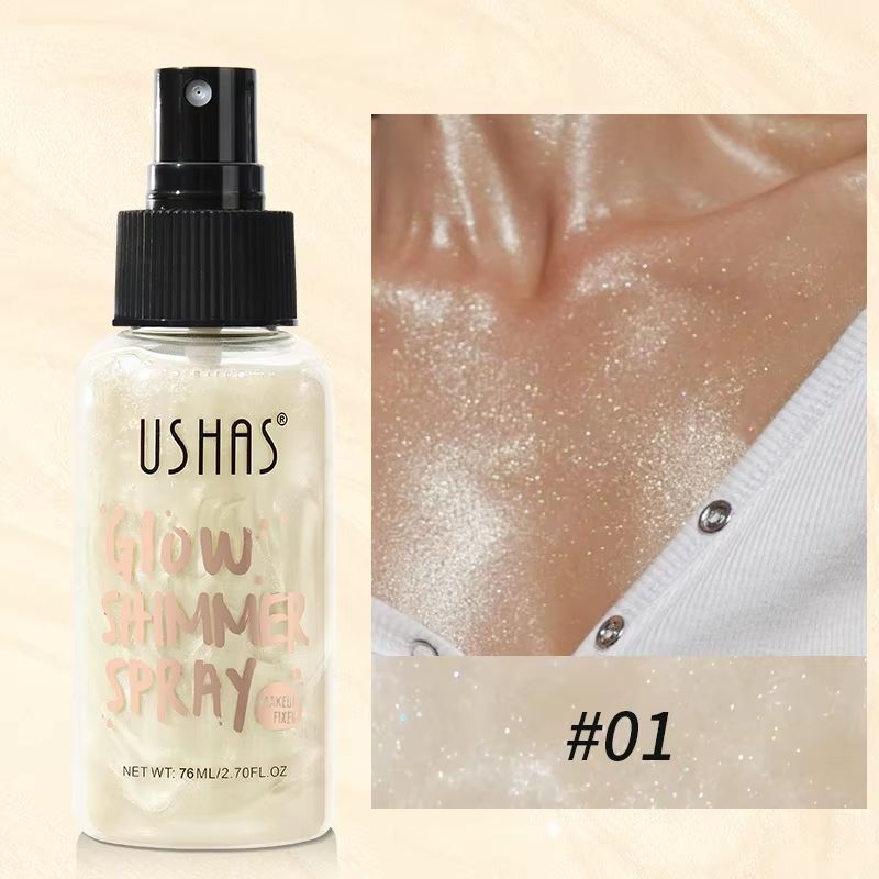 USHAS 4Color Liquid Highlighter Makeup  LongLasting Brightening Body  Facial Illuminator With Moist 6