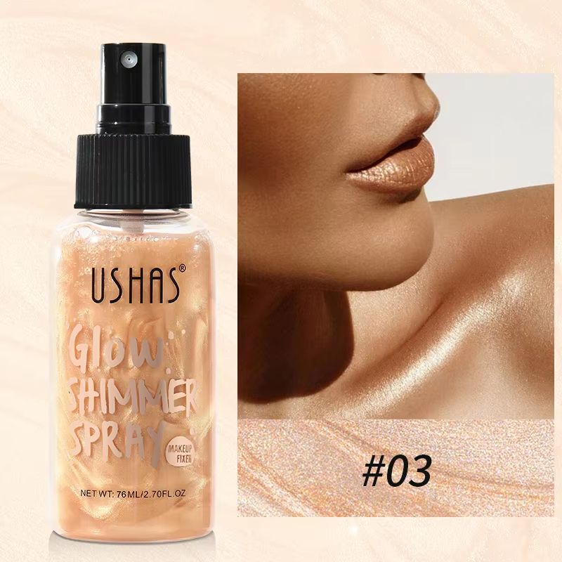 USHAS 4Color Liquid Highlighter Makeup  LongLasting Brightening Body  Facial Illuminator With Moist 8