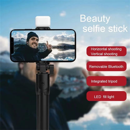 Portable Bluetooth Selfie Stick Tripod With Remote  Fill Light  Extendable Wireless Phone Stand For 4