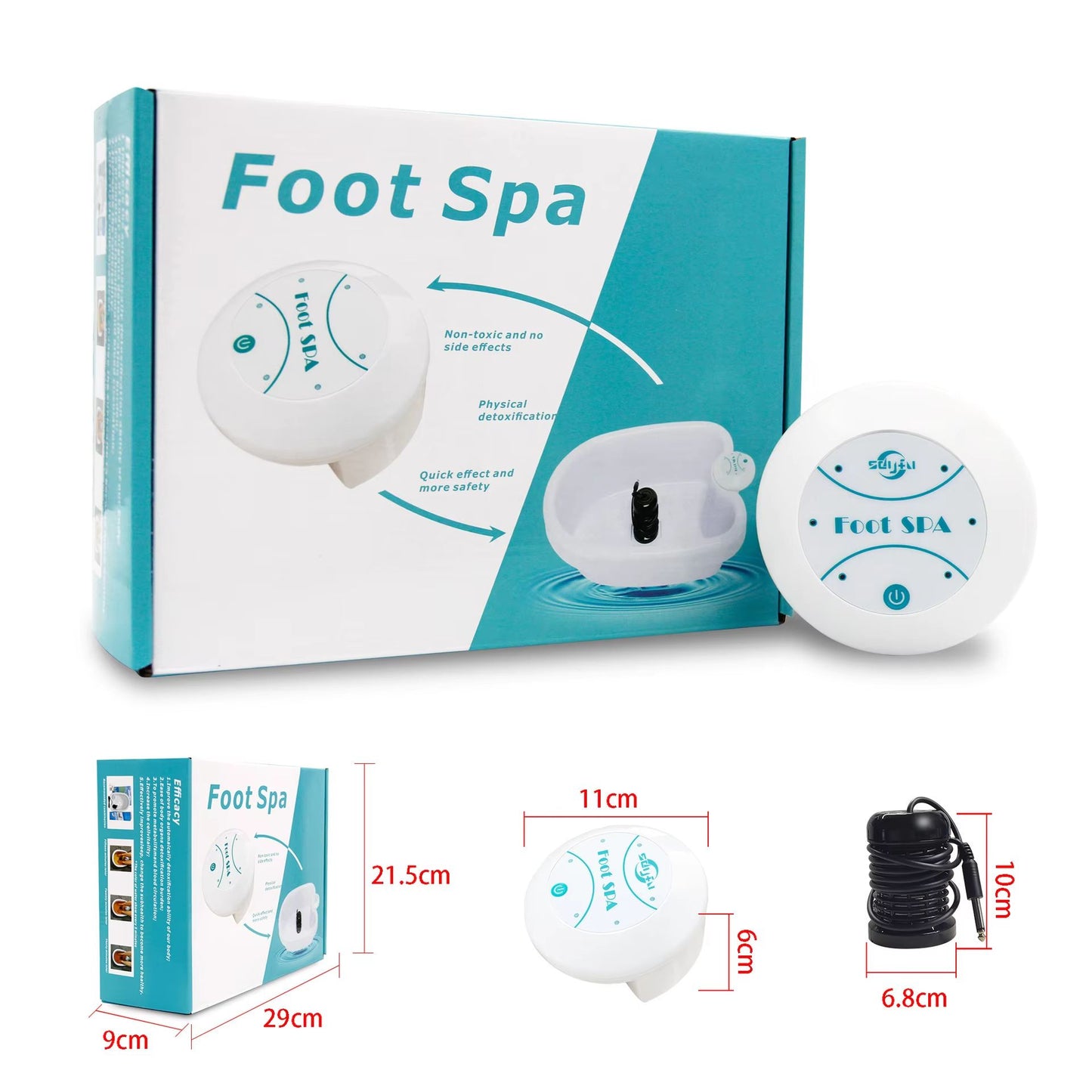 Detox Ion Electric Foot Spa Bath Massager  Vibrating Whirlpool Footbath For Relaxation  Health Ther 7