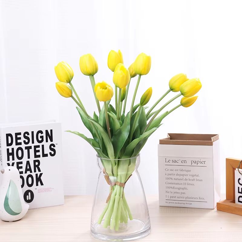 5pcs Real Touch Artificial Tulips  HighQuality Pink Silicone Fake Flowers For Home Decor Weddings   1