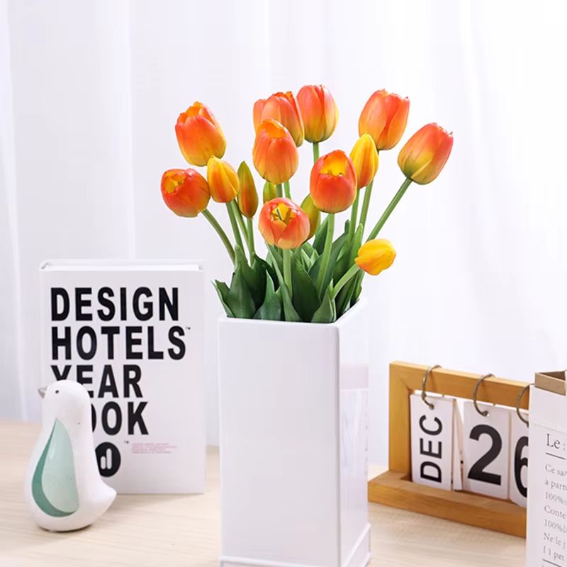 5pcs Real Touch Artificial Tulips  HighQuality Pink Silicone Fake Flowers For Home Decor Weddings   2
