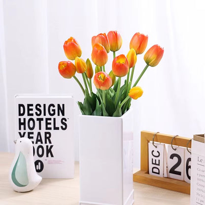 5pcs Real Touch Artificial Tulips  HighQuality Pink Silicone Fake Flowers For Home Decor Weddings   2
