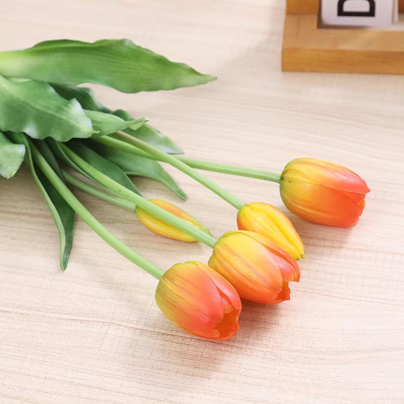 5pcs Real Touch Artificial Tulips  HighQuality Pink Silicone Fake Flowers For Home Decor Weddings   12