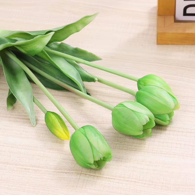 5pcs Real Touch Artificial Tulips  HighQuality Pink Silicone Fake Flowers For Home Decor Weddings   14