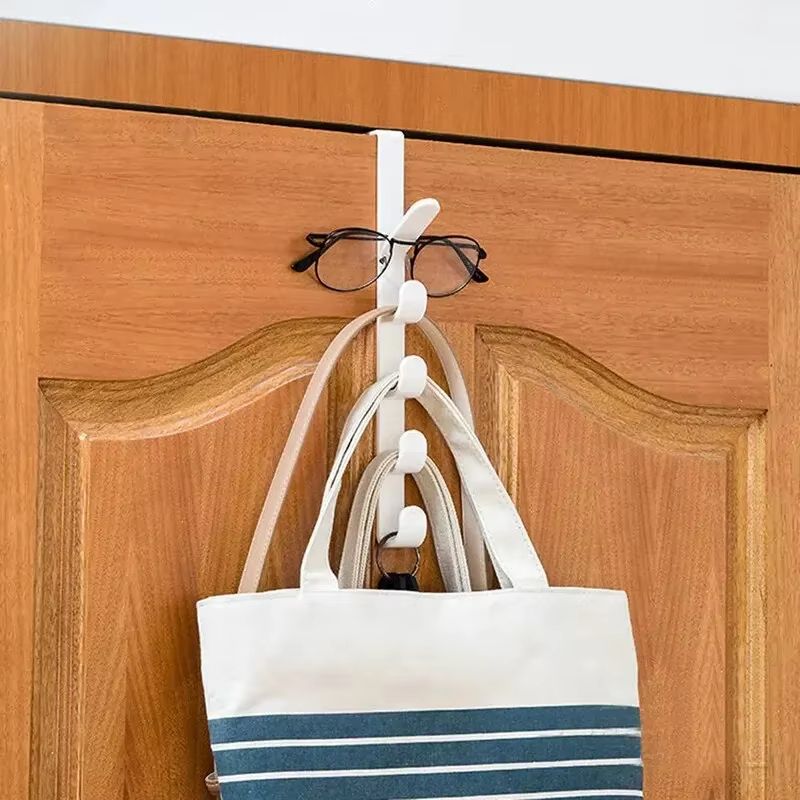 Over The Door Clothes Hanging Rack  SpaceSaving Plastic Storage Hooks For Bags Coats  Organization 3