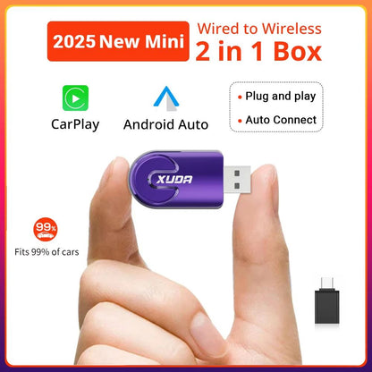 XUDA Wireless CarPlay  Android Auto Adapter  Smart PlugandPlay Mini Box For Fast WiFi Connection Un 7
