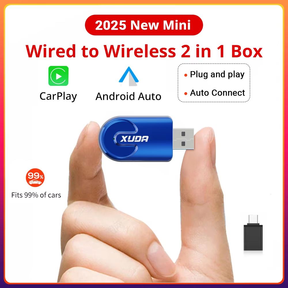 XUDA Wireless CarPlay  Android Auto Adapter  Smart PlugandPlay Mini Box For Fast WiFi Connection Un 9